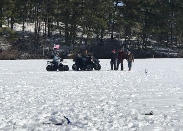 Moosehead Lake Ice Fishing Derby group of Friends.